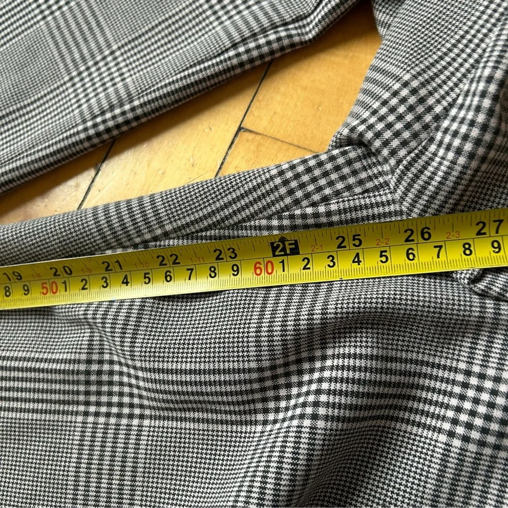 Aritzia Wilfred Sz 6 Tie Front Grey Plaid AcademiA Ankle Tapered Pants - Picture 11 of 13